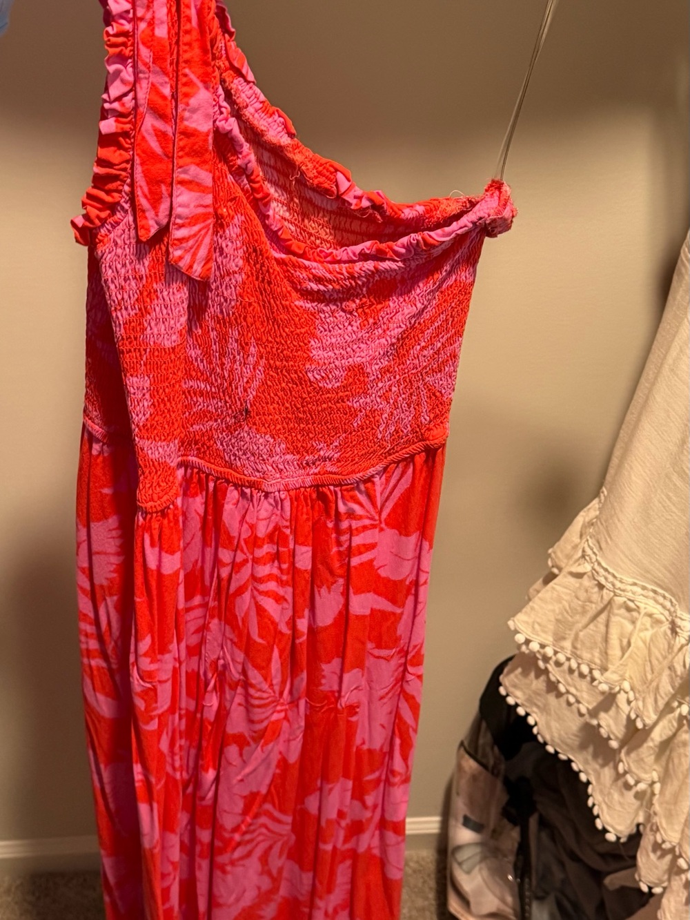 Japna Pink and Red Floral Maxi Dress